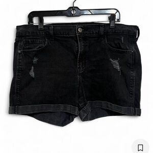 Old Navy Black Distressed Jean Shorts
